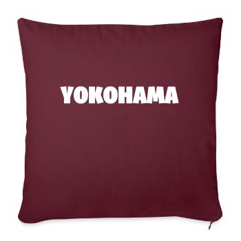 YOKOHAMA WHITE - Sofa pillowcase 17,3'' x 17,3'' (45 x 45 cm) - burgundy - Front