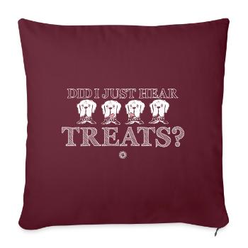 Est-ce que je viens d’entendre des friandises? Chien Chien Dicton - Housse de coussin décorative 45 x 45 cm - bordeaux - Devant