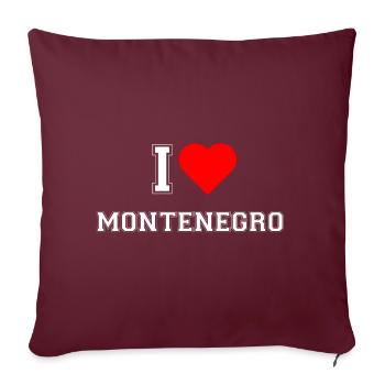 I love Montenegro - Housse de coussin décorative 45 x 45 cm - bordeaux - Devant