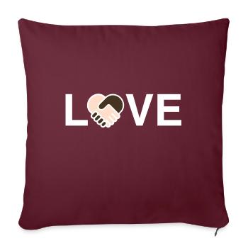 Love gegen Rassismus - Sofakissenbezug 45 x 45 cm - Burgunderrot - Vorne