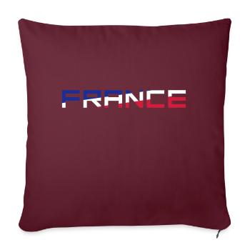 Drapeau France France Couleurs Bleu Blanc Rouge FR - Housse de coussin décorative 45 x 45 cm - bordeaux - Devant