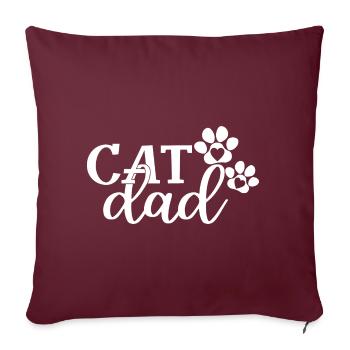 Cat Dad - Mignon Pattes Cat Lover Papa Propriétaire de Chat - Housse de coussin décorative 45 x 45 cm - bordeaux - Devant