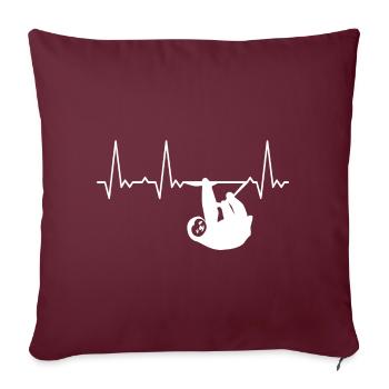 Paresseux battant de cœur - Housse de coussin décorative 45 x 45 cm - bordeaux - Devant