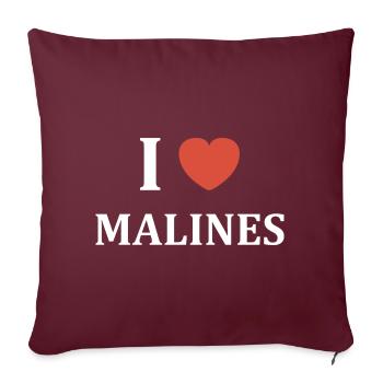 i love Malines - Housse de coussin décorative 45 x 45 cm - bordeaux - Devant