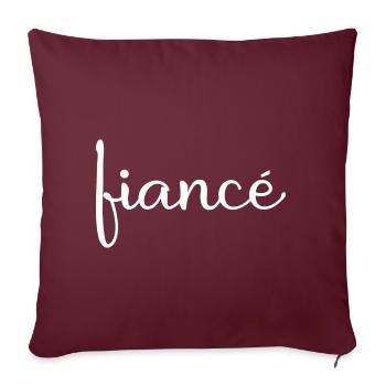 Fiancé Matching Engagement Gift Groom’s Mariage du marié - Housse de coussin décorative 45 x 45 cm - bordeaux - Devant