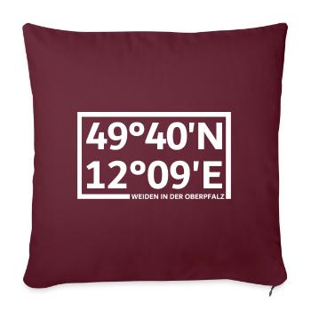 Coordonnées de Weiden in der Oberpfalz - Housse de coussin décorative 45 x 45 cm - bordeaux - Devant