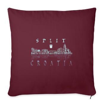 Split Skyline Stadt Kroatien - Sofakissenbezug 45 x 45 cm - Burgunderrot - Vorne