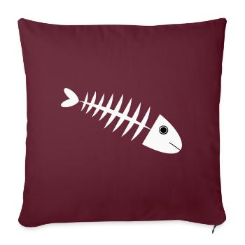 Fischgräte Fisch angeln - Sofakissenbezug 45 x 45 cm - Burgunderrot - Vorne