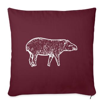 Tapirs - Housse de coussin décorative 45 x 45 cm - bordeaux - Devant
