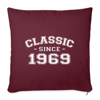 Vintage 1969 cadeau d’anniversaire 1969 classique - Housse de coussin décorative 45 x 45 cm - bordeaux - Devant
