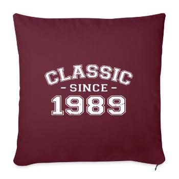 Vintage 1989 cadeau d’anniversaire 1989 classique - Housse de coussin décorative 45 x 45 cm - bordeaux - Devant