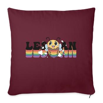 Les Bee An - Fierté lesbienne LGBT - Mais d’abord, - Housse de coussin décorative 45 x 45 cm - bordeaux - Devant