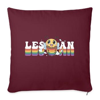 Les Bee An - Fierté lesbienne LGBT - Mais d’abord, - Housse de coussin décorative 45 x 45 cm - bordeaux - Devant