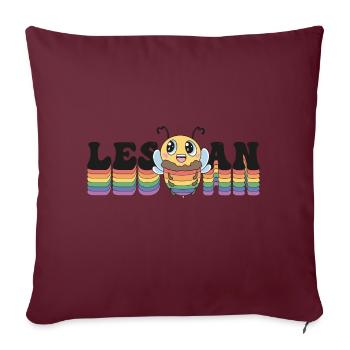 Les Bee An - Fierté lesbienne LGBT - Mais d’abord, - Housse de coussin décorative 45 x 45 cm - bordeaux - Devant