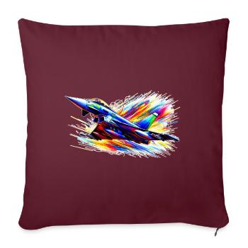 Avion de chasse / Eurofighter - Color Splash - Housse de coussin décorative 45 x 45 cm - bordeaux - Devant