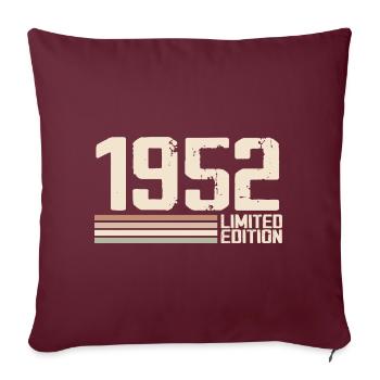 1952 Millésime 1952 Anniversaire 1952 Rétro 1952 - Housse de coussin décorative 45 x 45 cm - bordeaux - Devant