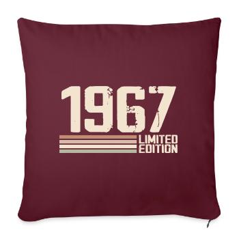 1967 Millésime 1967 Anniversaire 1967 Rétro 1967 - Housse de coussin décorative 45 x 45 cm - bordeaux - Devant