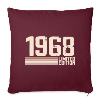 1968 Millésime 1968 Anniversaire 1968 Rétro 1968 - Housse de coussin décorative 45 x 45 cm - bordeaux - Devant