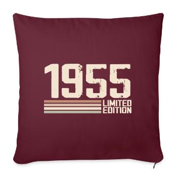 1955 Millésime 1955 Anniversaire 1955 Rétro 1955 - Housse de coussin décorative 45 x 45 cm - bordeaux - Devant