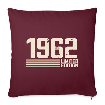1962 Millésime 1962 Anniversaire 1962 Rétro 1962 - Housse de coussin décorative 45 x 45 cm - bordeaux - Devant