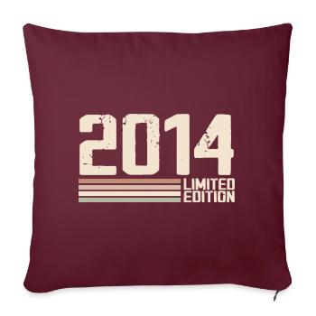 2014 Millésime 2014 Anniversaire 2014 Rétro 2014 - Housse de coussin décorative 45 x 45 cm - bordeaux - Devant