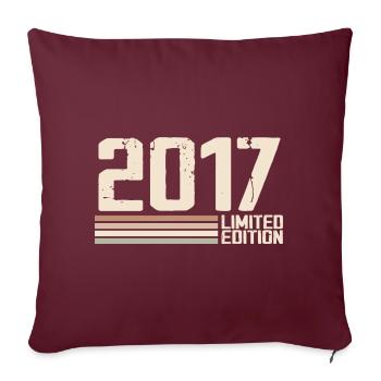 2017 Millésime 2017 Anniversaire 2017 Rétro 2017 - Housse de coussin décorative 45 x 45 cm - bordeaux - Devant