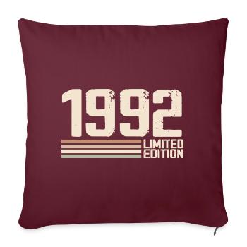 1992 Millésime 1992 Anniversaire 1992 Rétro 1992 - Housse de coussin décorative 45 x 45 cm - bordeaux - Devant