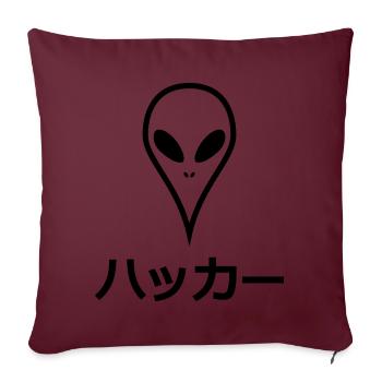 Alien japonais Hacker - Housse de coussin décorative 45 x 45 cm - bordeaux - Devant