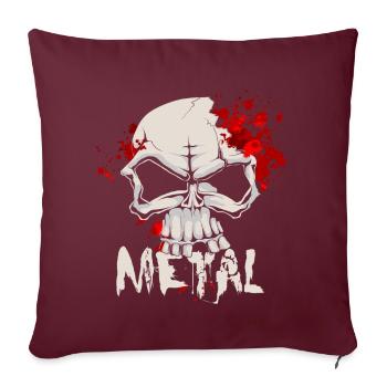 Crâne De Heavy Metal Avec Des Gouttes De Sang - Housse de coussin décorative 45 x 45 cm - bordeaux - Devant