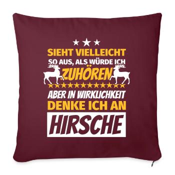 Cadeaux de cerfs sort drôle cerf - Housse de coussin décorative 45 x 45 cm - bordeaux - Devant