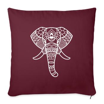 Elefant Art Kunst Erde Indien Umweltschutz - Sofakissenbezug 45 x 45 cm - Burgunderrot - Vorne