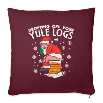 Père Noël Père Noël drôle - Housse de coussin décorative 45 x 45 cm - bordeaux - Devant