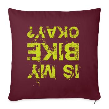 C’est mon vélo d’accord ? Drôle de vélo - Housse de coussin décorative 45 x 45 cm - bordeaux - Devant