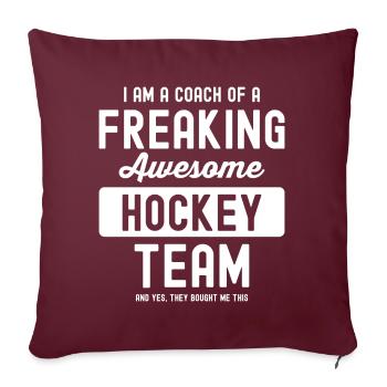 Hockey Trainer Coach Geschenk - Sofakissenbezug 45 x 45 cm - Burgunderrot - Vorne