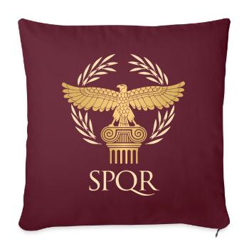 SPQR - Drapeau empire et république Rome antique - Housse de coussin décorative 45 x 45 cm - bordeaux - Devant