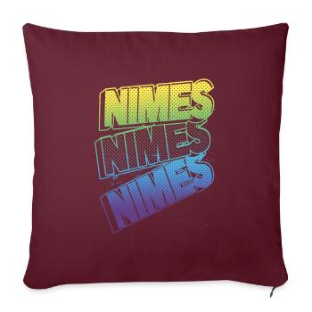 Nîmes France City Font Skyline Accueil - Housse de coussin décorative 45 x 45 cm - bordeaux - Devant