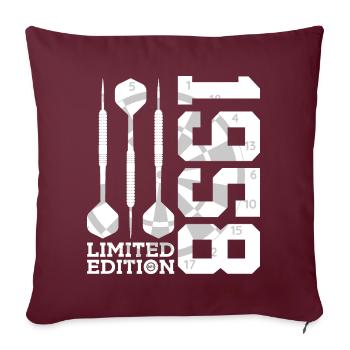 ÉDITION LIMITÉE 1958 FLÉCHETTES 68E ANNIVERSAIRE - Housse de coussin décorative 45 x 45 cm - bordeaux - Devant