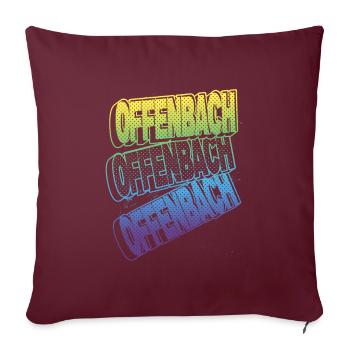 Offenbach Allemagne City Font Skyline Accueil - Housse de coussin décorative 45 x 45 cm - bordeaux - Devant