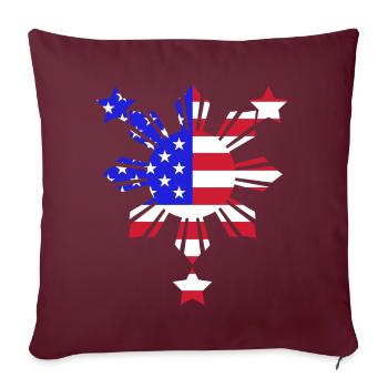 Fil-Am Design für stolze Pinoys - Sofakissenbezug 45 x 45 cm - Burgunderrot - Vorne