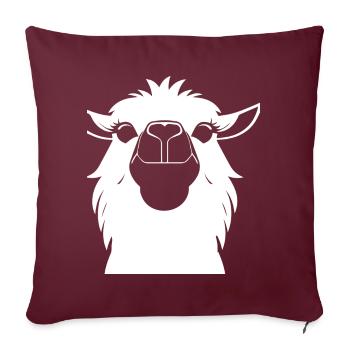 Drôle de lama Silhouette Cheeky Fun Lamas - Housse de coussin décorative 45 x 45 cm - bordeaux - Devant