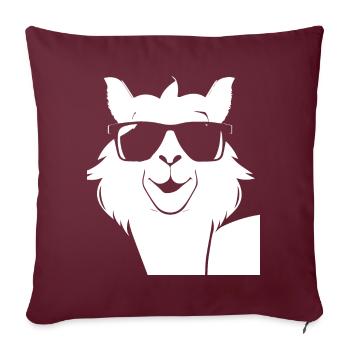 Lustiges Lama mit Sonnenbrille Coole Lamas - Sofakissenbezug 45 x 45 cm - Burgunderrot - Vorne