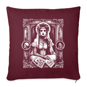 Viktorianisches Tarot-Diagramm - Sofakissenbezug 45 x 45 cm - Burgunderrot - Vorne