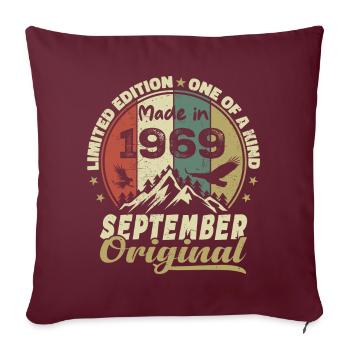 1969 - Les légendes sont nées en septembre 1969 - Housse de coussin décorative 45 x 45 cm - bordeaux - Devant