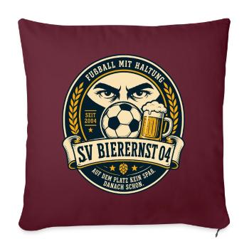 SV Bierernst 04 - Sofakissenbezug 45 x 45 cm - Burgunderrot - Vorne