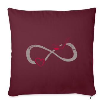 Infini∞ J'adore le hockey sur glace ∞ Bâtons de hockey sur glace - Housse de coussin décorative 45 x 45 cm - bordeaux - Devant