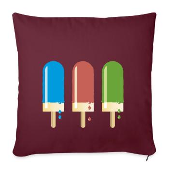 Eis am Stiel leckere Eiscreme Sommerhitze Milcheis - Sofakissenbezug 45 x 45 cm - Burgunderrot - Vorne