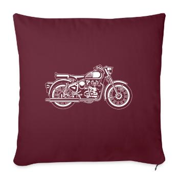 Moto / moto 02_weiß - Housse de coussin décorative 45 x 45 cm - bordeaux - Devant