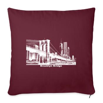 Brooklyn Bridge Geschenk New York - Sofakissenbezug 45 x 45 cm - Burgunderrot - Vorne