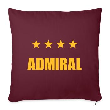 ★ Designfarben änderbar ★ Admiral (Vier Sterne) - Sofakissenbezug 45 x 45 cm - Burgunderrot - Vorne