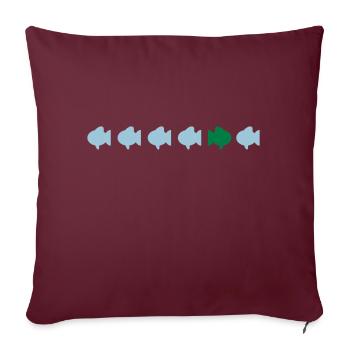 different fish différents poissons - Housse de coussin décorative 45 x 45 cm - bordeaux - Devant